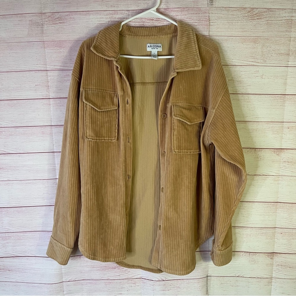Arizona Jean Co. Button Front Light Corduroy Long Sleeve Shirt Size Smalll